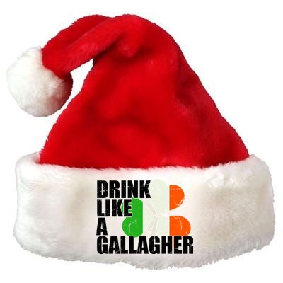 Drink Like A Gallagher Irish Clover Premium Christmas Santa Hat