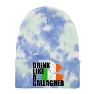 Drink Like A Gallagher Irish Clover Tie Dye 12in Knit Beanie