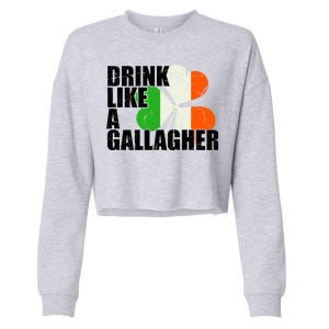 Drink Like A Gallagher Irish Clover Cropped Pullover Crew