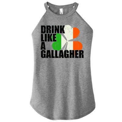 Drink Like A Gallagher Irish Clover Women's Perfect Tri Rocker Tank