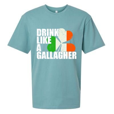 Drink Like A Gallagher Irish Clover Sueded Cloud Jersey T-Shirt