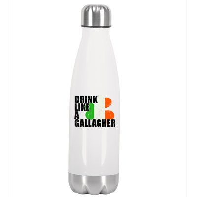 Drink Like A Gallagher Irish Clover Stainless Steel Insulated Water Bottle