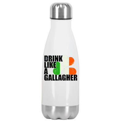 Drink Like A Gallagher Irish Clover Stainless Steel Insulated Water Bottle