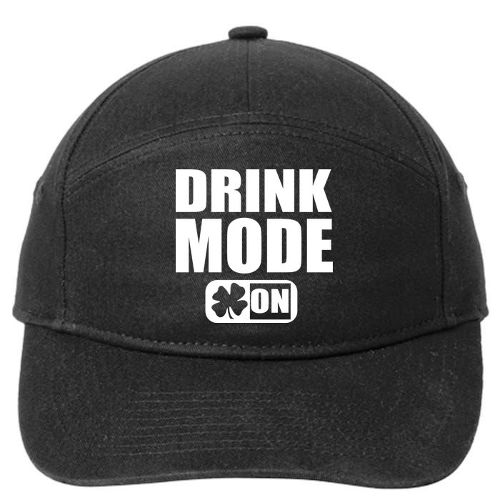 Drink Mode On Funny St. Patrick's Day 7-Panel Snapback Hat