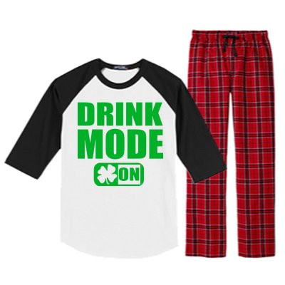 Drink Mode On Funny St. Patrick's Day Raglan Sleeve Pajama Set