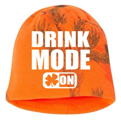 Drink Mode On Funny St. Patrick's Day Kati - Camo Knit Beanie