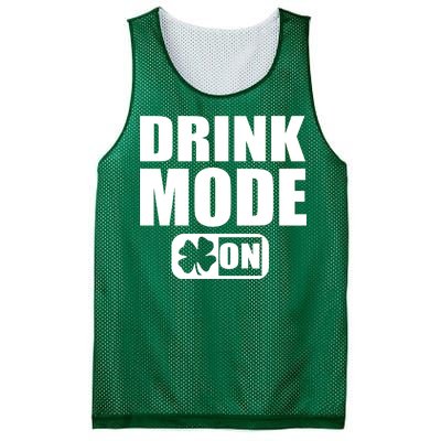 Drink Mode On Funny St. Patrick's Day Mesh Reversible Basketball Jersey Tank