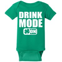 Drink Mode On Funny St. Patrick's Day Baby Bodysuit