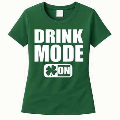 Drink Mode On Funny St. Patrick's Day Womens T-Shirt