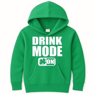 Drink Mode On Funny St. Patrick's Day Kids Hoodie