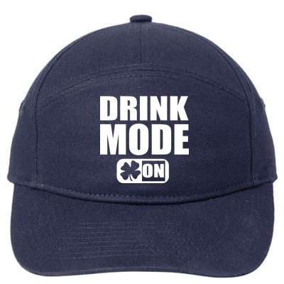 Drink Mode On Funny St. Patrick's Day 7-Panel Snapback Hat