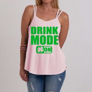 Drink Mode On Funny St. Patrick's Day Women's Strappy Tank