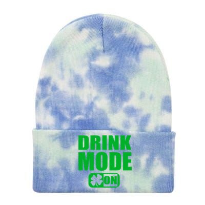 Drink Mode On Funny St. Patrick's Day Tie Dye 12in Knit Beanie