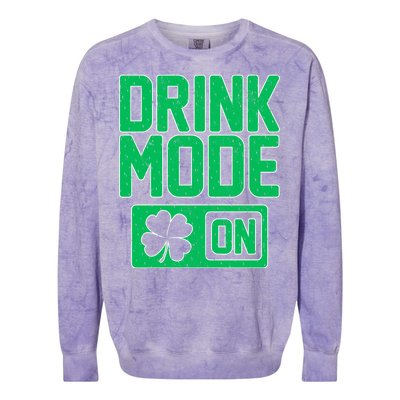 Drink Mode On Irish Clover Colorblast Crewneck Sweatshirt