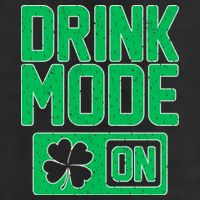 Drink Mode On Irish Clover Garment-Dyed Fleece Hoodie