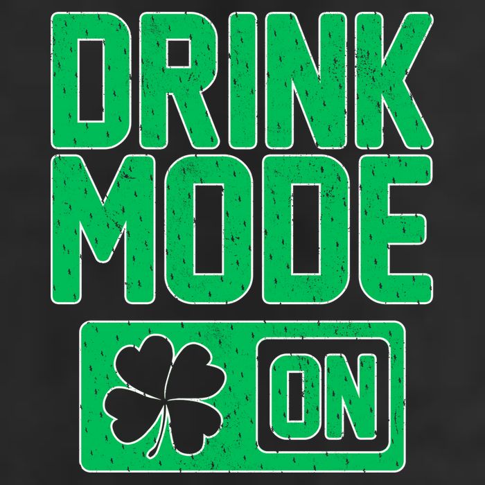 Drink Mode On Irish Clover Garment-Dyed Fleece Hoodie