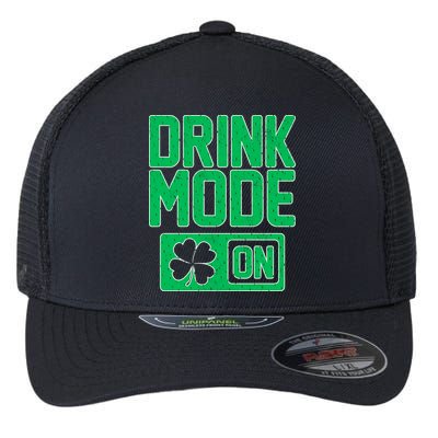 Drink Mode On Irish Clover Flexfit Unipanel Trucker Cap