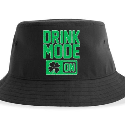 Drink Mode On Irish Clover Sustainable Bucket Hat