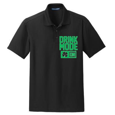 Drink Mode On Irish Clover Dry Zone Grid Polo