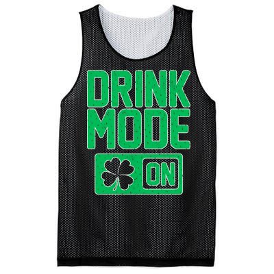 Drink Mode On Irish Clover Mesh Reversible Basketball Jersey Tank