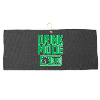 Drink Mode On Irish Clover Large Microfiber Waffle Golf Towel