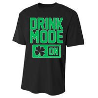 Drink Mode On Irish Clover Performance Sprint T-Shirt