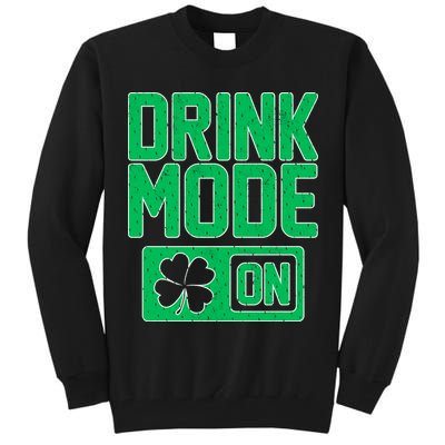 Drink Mode On Irish Clover Tall Sweatshirt