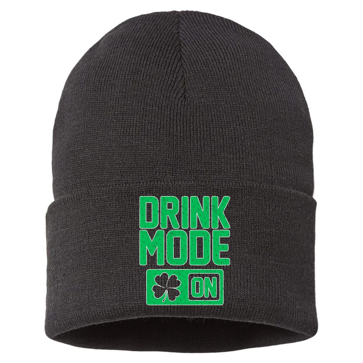 Drink Mode On Irish Clover Sustainable Knit Beanie
