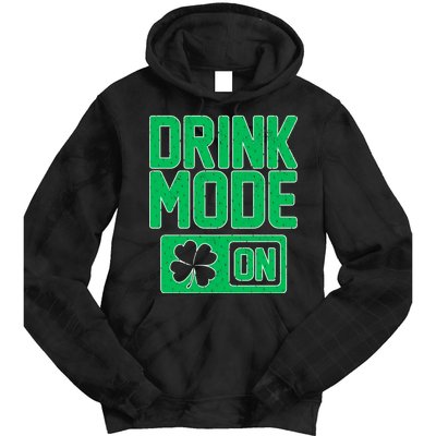 Drink Mode On Irish Clover Tie Dye Hoodie