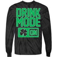 Drink Mode On Irish Clover Tie-Dye Long Sleeve Shirt