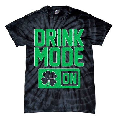 Drink Mode On Irish Clover Tie-Dye T-Shirt