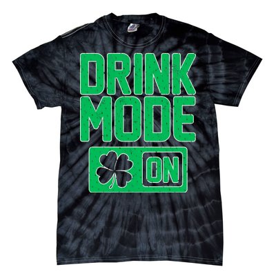 Drink Mode On Irish Clover Tie-Dye T-Shirt