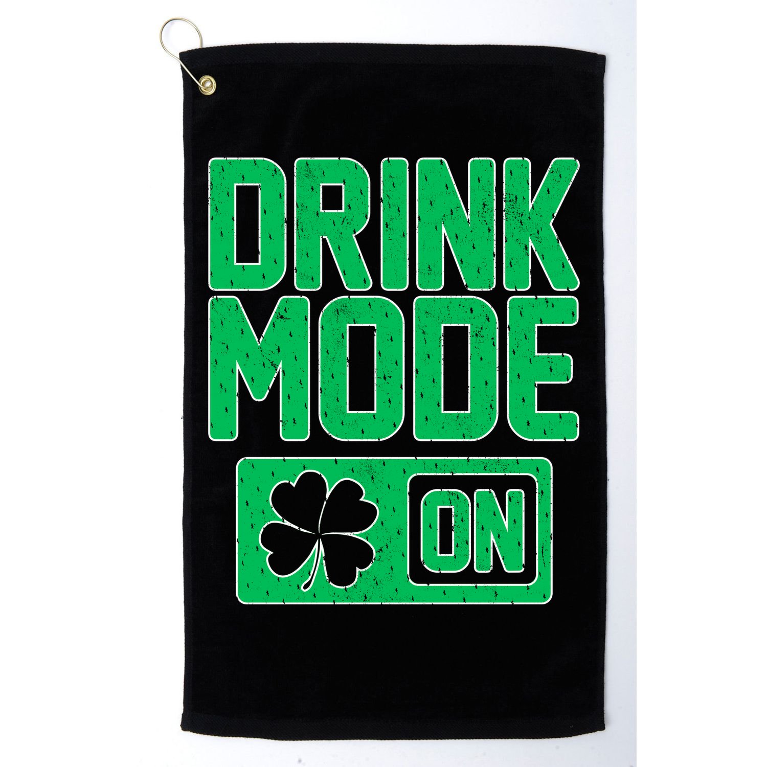 Drink Mode On Irish Clover Golf Towel