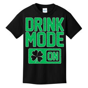 Drink Mode On Irish Clover Kids T-Shirt