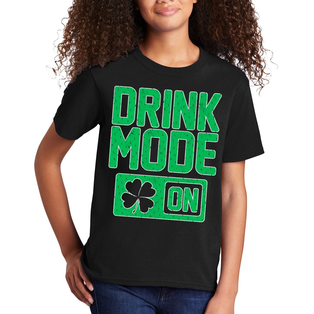 Drink Mode On Irish Clover Kids T-Shirt
