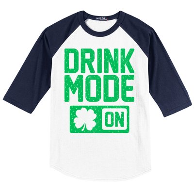 Drink Mode On Irish Clover Baseball Sleeve Shirt