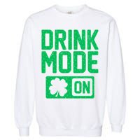 Drink Mode On Irish Clover Garment-Dyed Sweatshirt