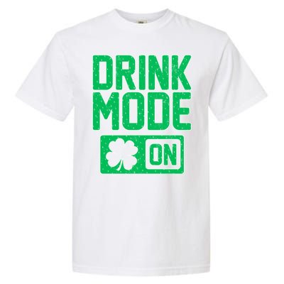 Drink Mode On Irish Clover Garment-Dyed Heavyweight T-Shirt