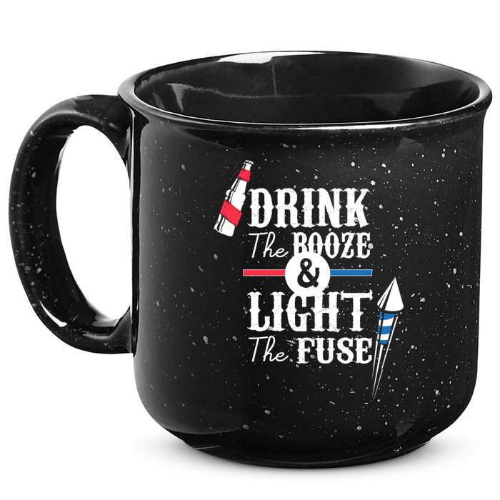 Drink The Booze Light The Fuse 15oz Campfire Ceramic Mug