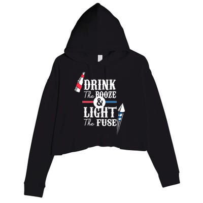Drink The Booze Light The Fuse Crop Fleece Hoodie