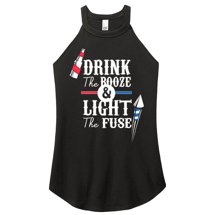 Drink The Booze Light The Fuse Women's Perfect Tri Rocker Tank