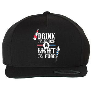 Drink The Booze Light The Fuse Wool Snapback Cap