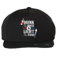 Drink The Booze Light The Fuse Wool Snapback Cap
