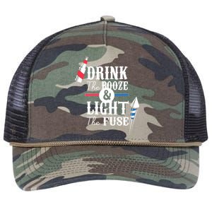 Drink The Booze Light The Fuse Retro Rope Trucker Hat Cap