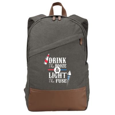 Drink The Booze Light The Fuse Cotton Canvas Backpack