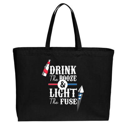 Drink The Booze Light The Fuse Cotton Canvas Jumbo Tote