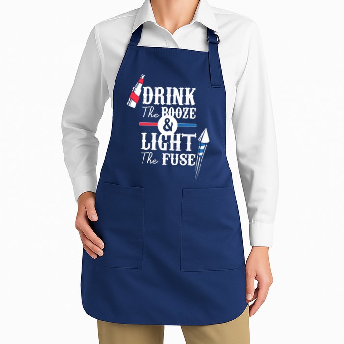 Drink The Booze Light The Fuse Full-Length Apron With Pockets