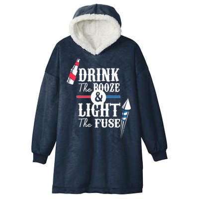 Drink The Booze Light The Fuse Hooded Wearable Blanket