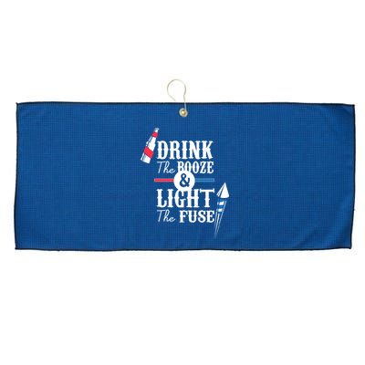 Drink The Booze Light The Fuse Large Microfiber Waffle Golf Towel