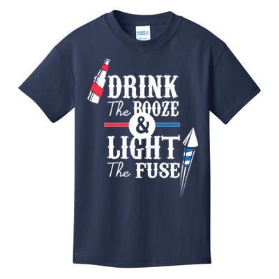 Drink The Booze Light The Fuse Kids T-Shirt